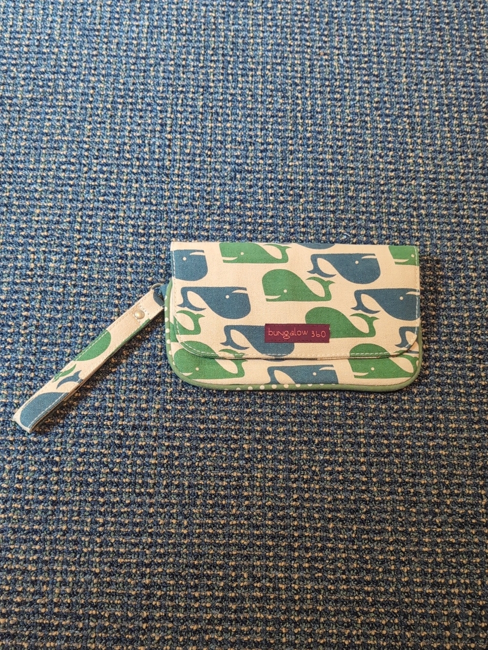Bungalow 360 Whale Print Wristlet in Blue and Green